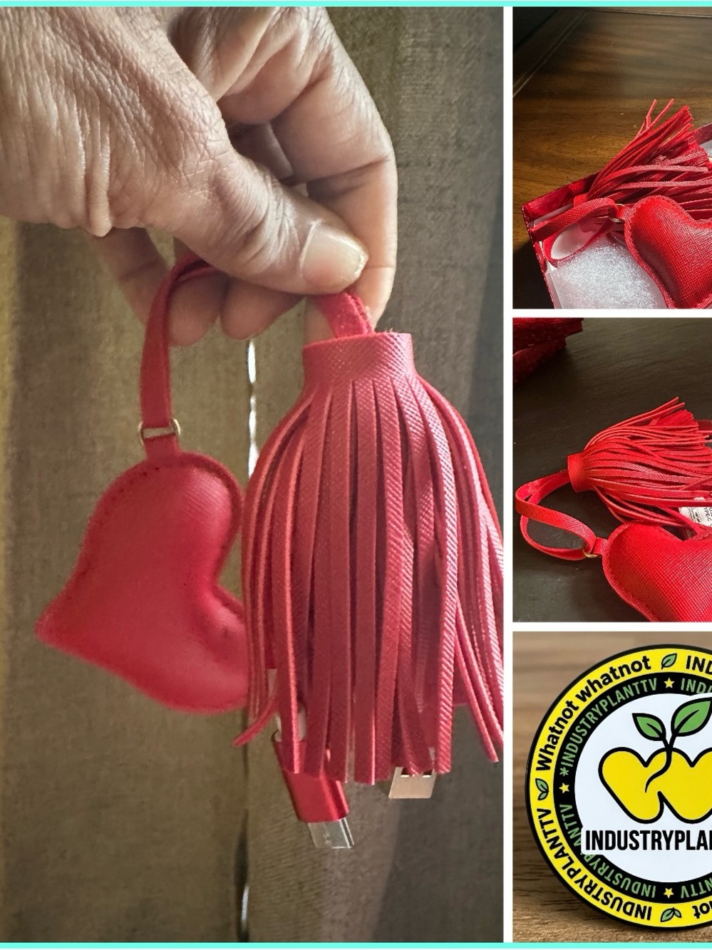 Red Tassel and Heart Keychain Charm